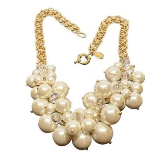 J. CREW triple strand long necklace pearl vintage feminine costume Y2K feminine